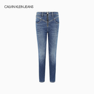 CK JEANS 2020秋冬新款 女装高腰紧身版牛仔裤CKJ010 J214639 1A4-蓝色 28