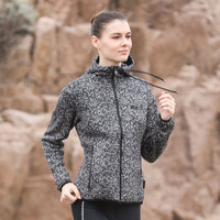 JackWolfskin狼爪官方女款针织夹克秋冬新品户外休闲保暖舒适外套1705761 1705761-7544/黑色纹 S 165/88A