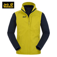 Jack Wolfskin/狼爪官方男士抓绒衣户外防风保暖舒适抓绒内层软壳夹克外套1303731 1303731-4240/芥末绿 L  180/100A