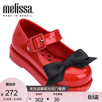 mini Melissa梅丽莎春夏蝴蝶结小童凉鞋果冻鞋女32440 红色/黑色 内长11.5cm