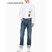 CK JEANS 经典款 男士做旧中腰修身直筒牛仔裤CKJ025 J311756 911-蓝色 30