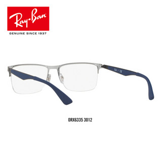 RayBan 雷朋光学镜架男款半框时尚近视镜框0RX6335可定制 3012银色镜框 【定制单拍不发，镜片需另拍】尺寸56