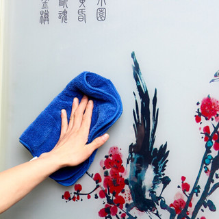 汉世刘家 双层珊瑚绒厨房家务韩国抹布 吸水不掉毛加厚地板抹布 紫色26*36cm