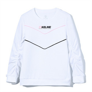 KELME（kids）女童卫衣2020新款春装儿童卫衣女圆领套头上衣潮TT50134001 白色 140cm