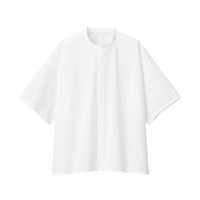 MUJI 无印良品 女士立领短袖衬衫 BCF07A0S 白色 M-L