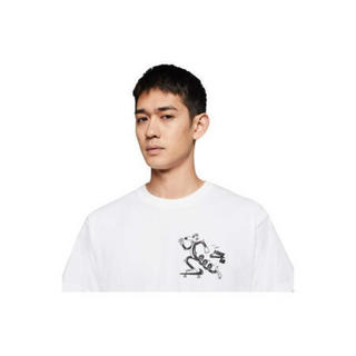 NIKE 耐克 男子运动短袖T恤卡通图案圆领棉质舒适9366610 White/Black 2XL