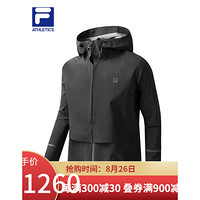 FILA ATHLETICS斐乐男士梭织上衣2020冬季新款连帽潮流长袖外套男 深黑-BK 185/104A/XXL