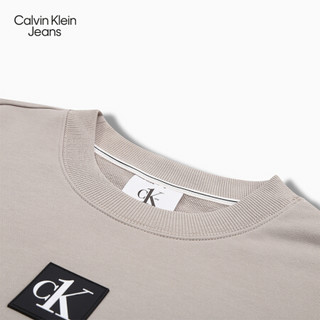 【CK ONE】CK JEANS 2020秋冬新款 男装纯棉撞色LOGO卫衣 J318119 PFT-棕色 M