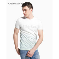 CK JEANS 2020春夏款 男装棉质Logo休闲短袖T恤 J314496 LAR-浅绿色 M