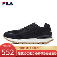 FILA（斐乐）官方男鞋运动鞋百搭跑步鞋2020秋冬新款透气运动鞋复古跑鞋阿甘鞋 黑/鱼子灰-BG 41