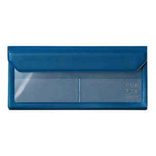 KING JIM 锦宫 FLATTY系列 5358 透明磁扣文具袋 海蓝色 单个装