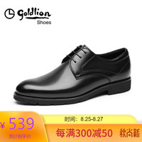 金利来(goldlion)男鞋商务正装休闲鞋简约柔软舒适德比加绒皮鞋502740432ALL-黑色-40码