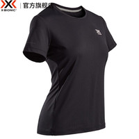 X-BIONIC 女款宽松高弹力训练运动短袖T恤 反光印花 XTW20795 XBIONIC 女款 暗夜黑 XS
