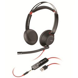 Plantronics 缤特力 Poly 博诣 BLACKWIRE C5220 压耳式头戴式降噪有线耳机 黑色 3.5mm/USB口