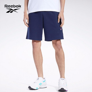 Reebok锐步 运动经典CL PVT EMB SWT ST男女夏季短裤五分裤 GJ3663_藏青色 A/S