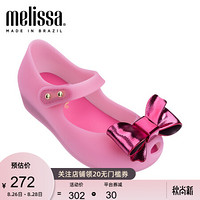 mini melissa梅丽莎春夏Ultragirl MakeAWish小童蝴蝶结凉鞋32450 粉色/红色 内长11.5cm