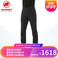 MAMMUT/猛犸象 Winter HiKing男士秋冬防风防泼水耐磨保暖软壳长裤 黑色 48