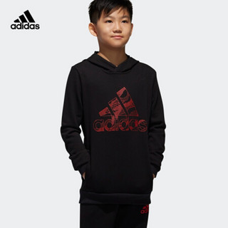 阿迪达斯官方adidas YB CP HOODIE 男大童 训练 套头卫衣 DI0326 黑/鲜红 164CM