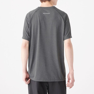 無印良品 MUJI 無印良品  男式 吸汗速干 短袖T恤 运动短袖 炭灰色 S