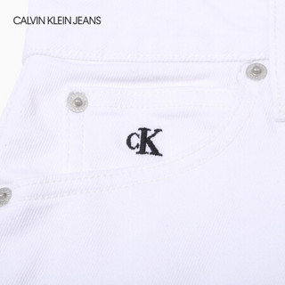 【彩虹系列】CK JEANS 2020春夏新款女装 彩虹LOGO牛仔短裙J214961 1CD-白色 27