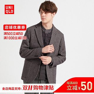 UNIQLO 优衣库 420000 男士羊毛混纺夹克