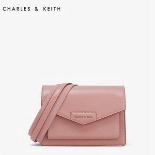 CHARLES＆KEITH CK2-90680630 翻盖单肩邮差信封斜挎包 Pink粉红色