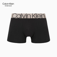 CK UNDERWEAR 2020秋冬款 男装撞色LOGO腰边平角内裤 NB2537 UB1-黑色 XL