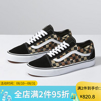 vans范斯男女鞋低帮系带帆布鞋拼接休闲鞋单鞋3933575 Checke/White 8.5 Men = 10.0 Women