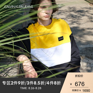 CK JEANS   男装纯棉撞色长袖卫衣 J311017 ZBN-黑黄色 M