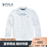 Ralph Lauren/拉夫劳伦女童 2020年春季花卉图案牛津布衬衫33437 400-蓝色 3/3T