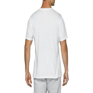 ASICS亚瑟士T恤男士圆领短袖字母上衣2031B322 Bri White/Pie Grey 2XL