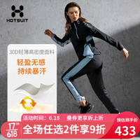 HOTSUIT暴汗套装秋冬女运动健身发汗服轻薄防风爆汗 矿物黑 M