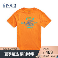 Ralph Lauren/拉夫劳伦男童 2020年春季棉质平纹针织图案T恤33223 800-橙色 S
