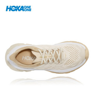 HOKA ONE ONE女Clifton Edge克利夫顿先锋公路跑步鞋回弹缓冲减震轻便透气运动鞋新 杏奶色/米色 US 8.5/ 255mm