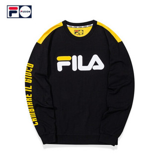 FILA FUSION 斐乐男子卫衣2020秋季新款时尚运动潮流套头卫衣男 深黑-BK 175/96A/L