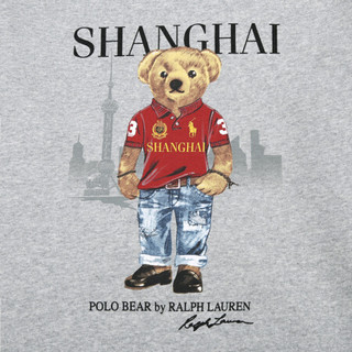 Ralph Lauren/拉夫劳伦男童 2020年早秋上海小熊起绒布运动衫33968 020-灰色 XL