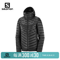 萨洛蒙（Salomon）女款户外秋冬连帽羽绒服OUTLINE DOWN HOODIE 黑色C14338 S