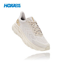 HOKA ONE ONE女克利夫顿7减震公路跑步鞋Clifton7防滑轻便运动鞋新 杏奶色/古铜色 US 5/ 220mm