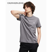 CK JEANS 2020春夏款 男装Logo圆领短袖T恤 J315065 P2F-灰色 M