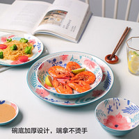 川岛屋堇色日式碗碟套装家用创意个性陶瓷汤面碗吃饭碗沙拉碗菜盘 8寸菜盘