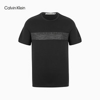 CK JEANS 2020秋冬款 男装37.5系列斑纹胶LOGO短袖T恤 J316427 BEH-黑色 S