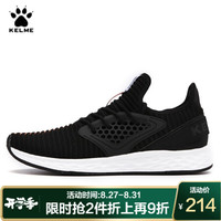 KELME/卡尔美运动鞋男女鞋春季新款透气休闲鞋情侣百搭防滑跑步鞋66831203 黑色 37