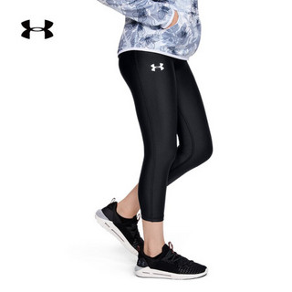 安德玛官方UA Armour女童运动紧身九分裤Under Armour1327855 黑色001 童XL