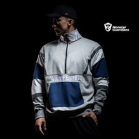 MSGD卫衣男子春款运动健身长袖上衣 半拉链立领刺绣套头衫卫衣 Silver Gray 浅银灰 L