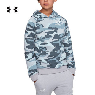 安德玛官方UA Rival Printed男童运动连帽卫衣Under Armour1345247 灰色011 童XS