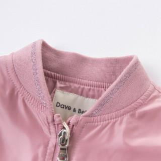 童外套儿童棒球服davebella女孩秋装小孩春秋外衣秋季女童衣服 灰粉色