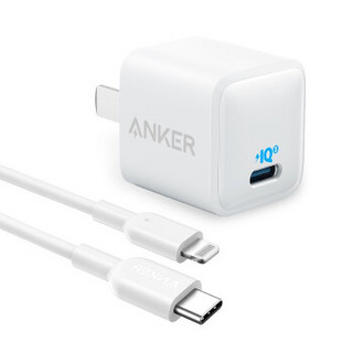 Anker 安克 PowerPort Nano 18W PD 充电器+PD闪充数据线1.8米