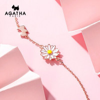 AGATHA 925银手链女小雏菊闺蜜情侣手链时尚饰品送女友生日七夕情人节礼物 242098C-709-TU 玫瑰金色 均码