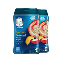Gerber 嘉宝 米粉 美版 2段 燕麦苹果蜜桃味 227g*2罐