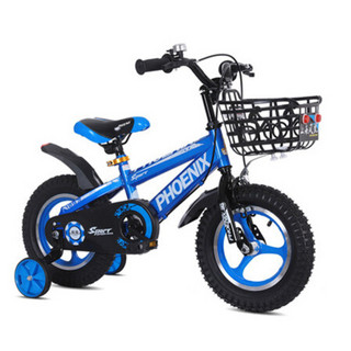 凤凰（Phoenix）儿童自行车 男女宝宝脚踏车 18寸蓝色一体轮